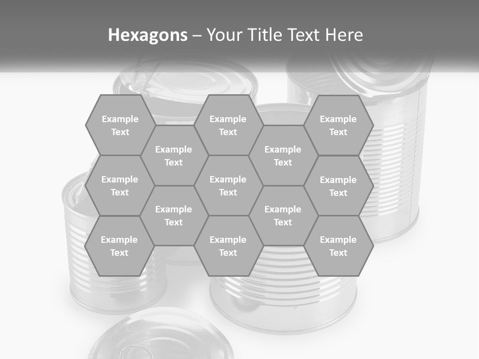 A Group Of Tin Cans On A White Background PowerPoint Template