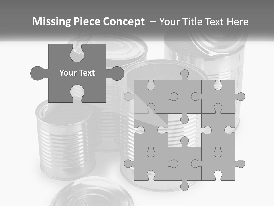 A Group Of Tin Cans On A White Background PowerPoint Template