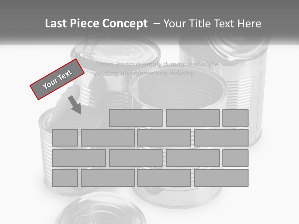 A Group Of Tin Cans On A White Background PowerPoint Template