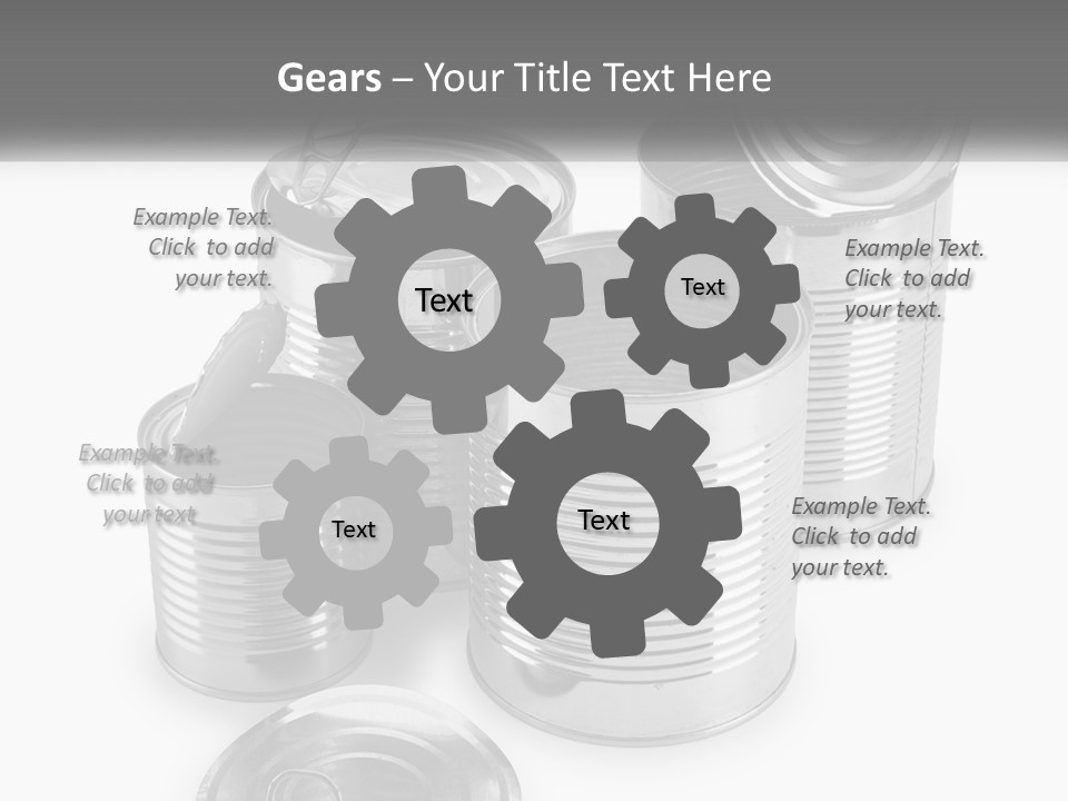 A Group Of Tin Cans On A White Background PowerPoint Template