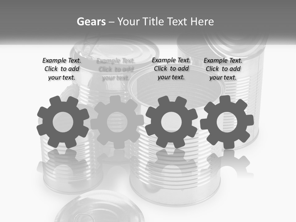A Group Of Tin Cans On A White Background PowerPoint Template