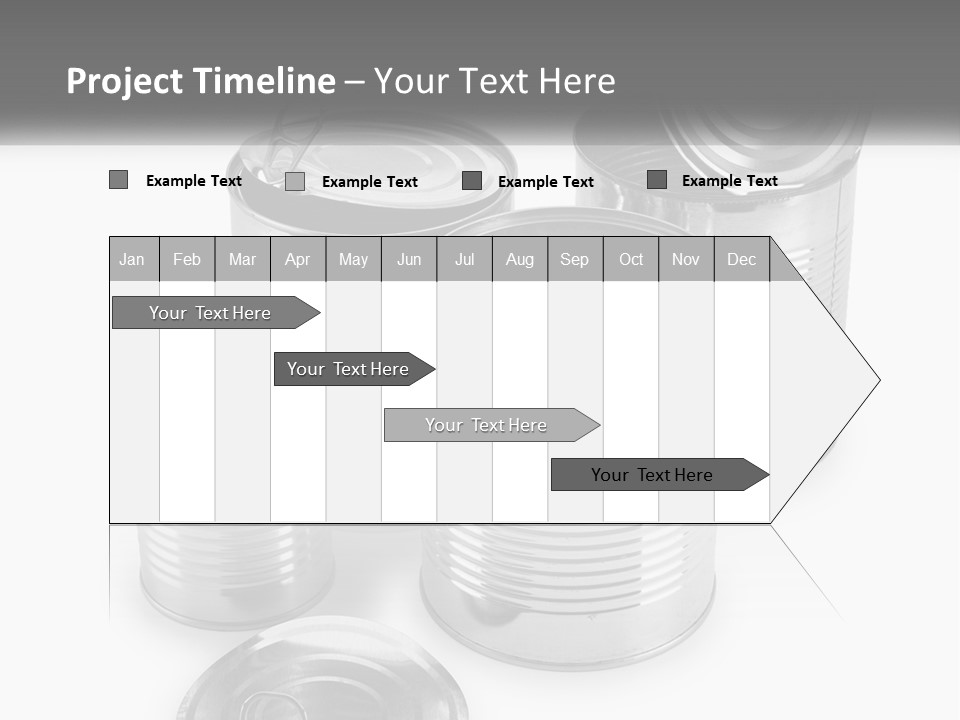 A Group Of Tin Cans On A White Background PowerPoint Template