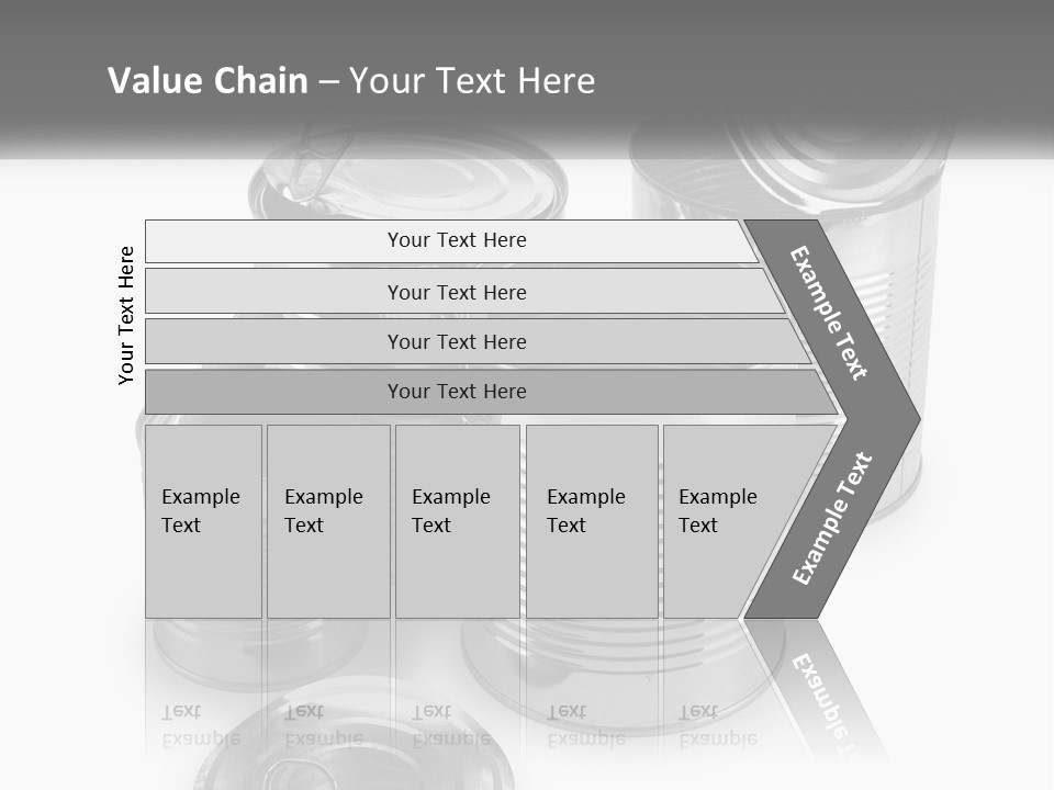 A Group Of Tin Cans On A White Background PowerPoint Template