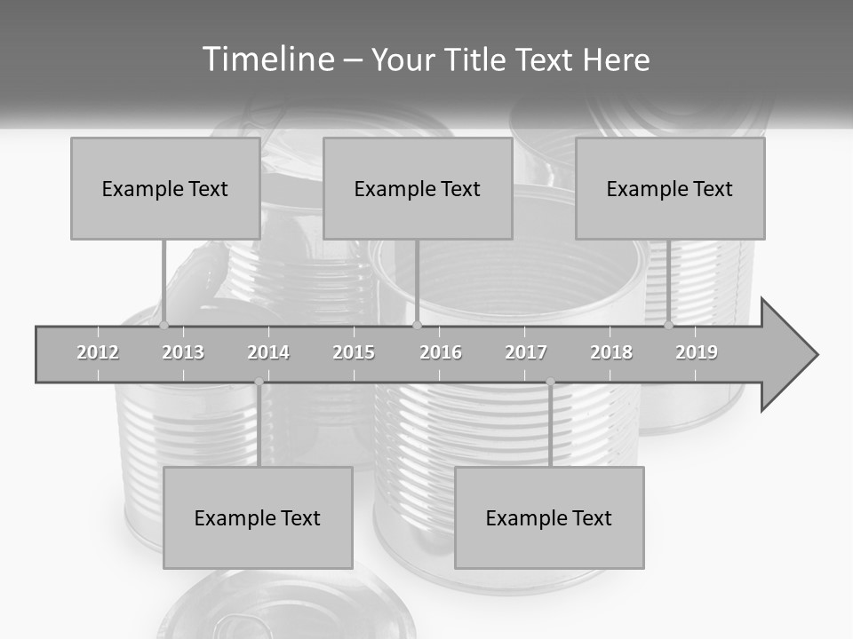 A Group Of Tin Cans On A White Background PowerPoint Template