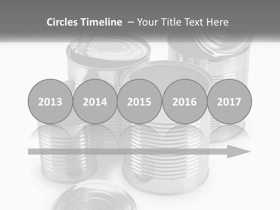 A Group Of Tin Cans On A White Background PowerPoint Template