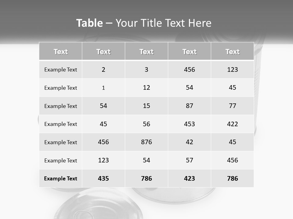 A Group Of Tin Cans On A White Background PowerPoint Template