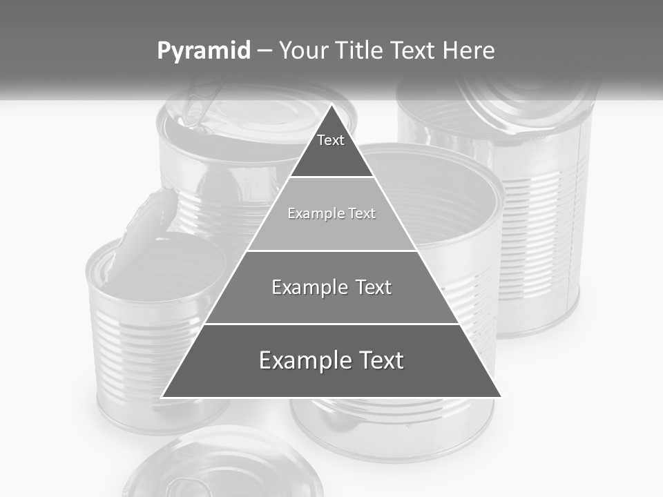 A Group Of Tin Cans On A White Background PowerPoint Template