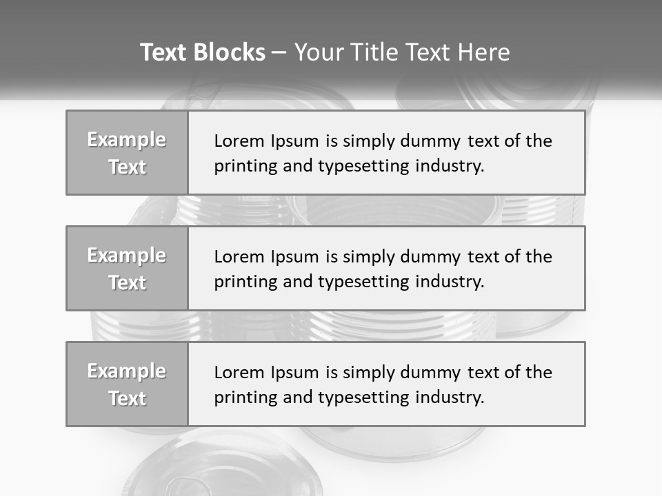 A Group Of Tin Cans On A White Background PowerPoint Template
