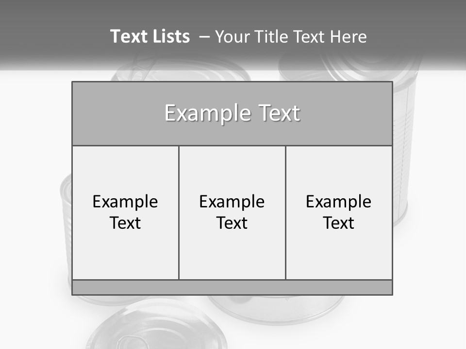 A Group Of Tin Cans On A White Background PowerPoint Template