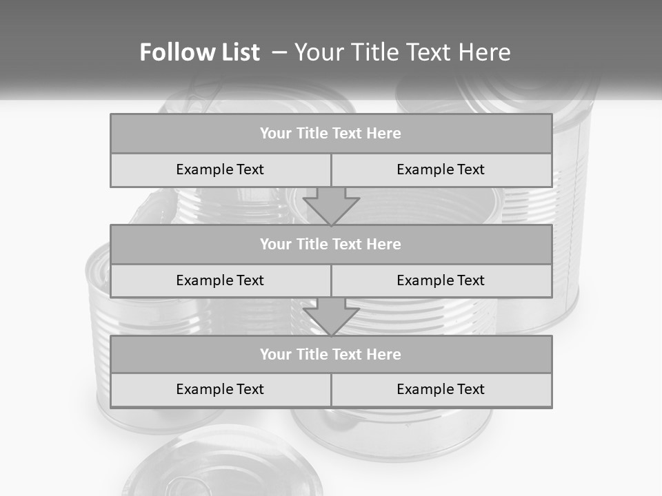 A Group Of Tin Cans On A White Background PowerPoint Template