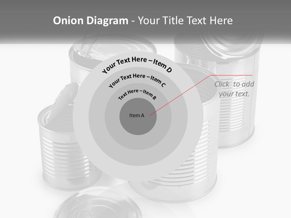 A Group Of Tin Cans On A White Background PowerPoint Template