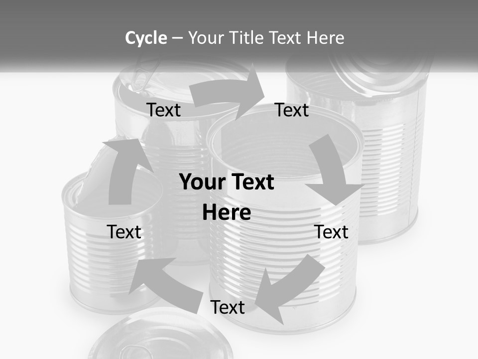 A Group Of Tin Cans On A White Background PowerPoint Template