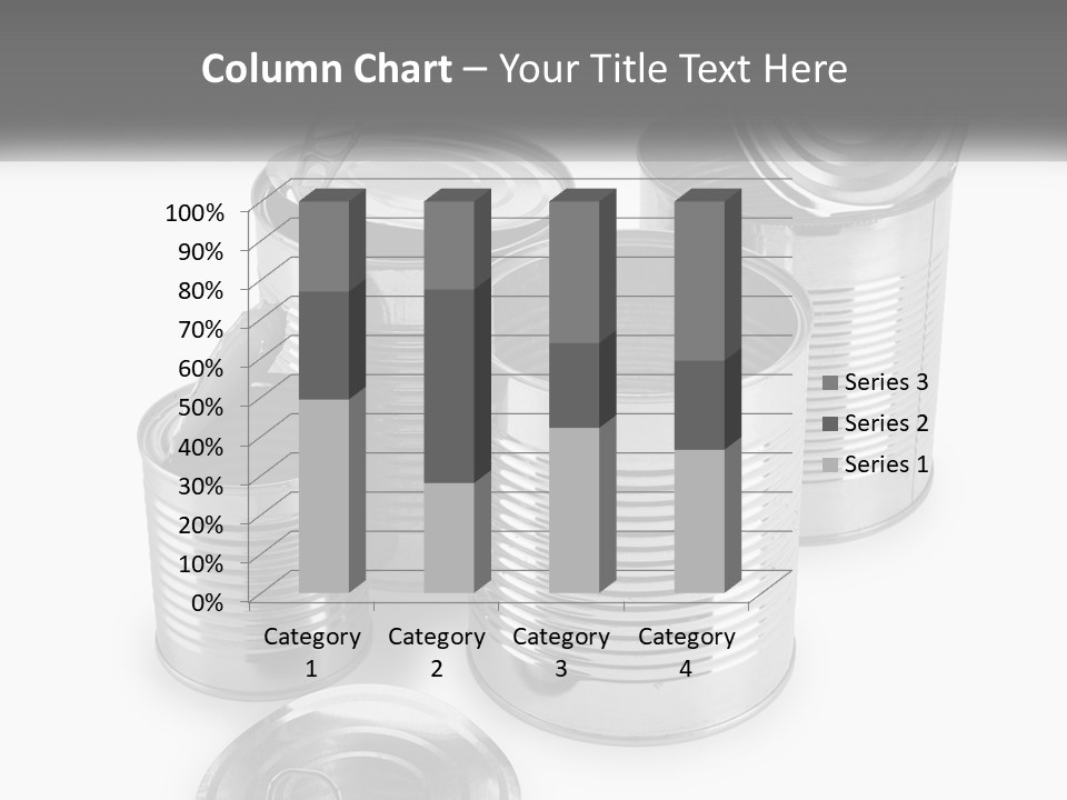 A Group Of Tin Cans On A White Background PowerPoint Template