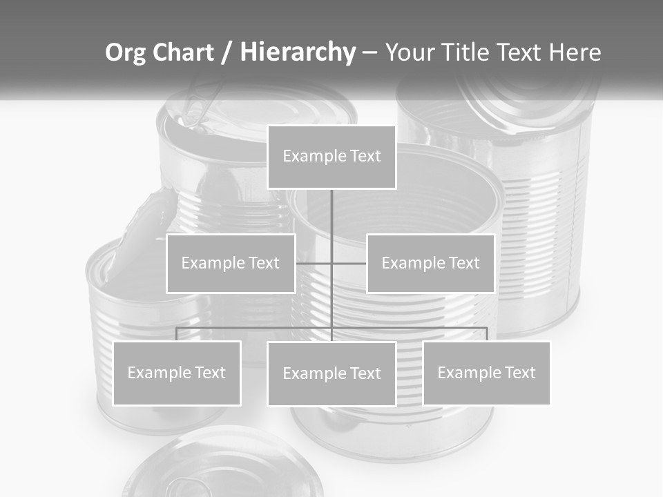 A Group Of Tin Cans On A White Background PowerPoint Template