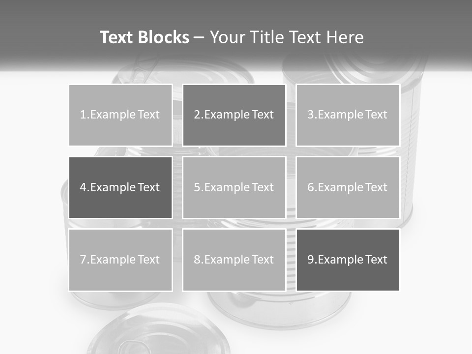 A Group Of Tin Cans On A White Background PowerPoint Template