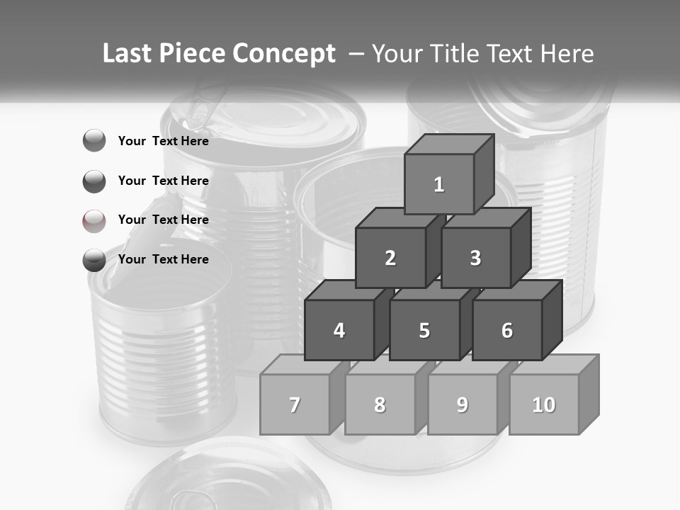 A Group Of Tin Cans On A White Background PowerPoint Template