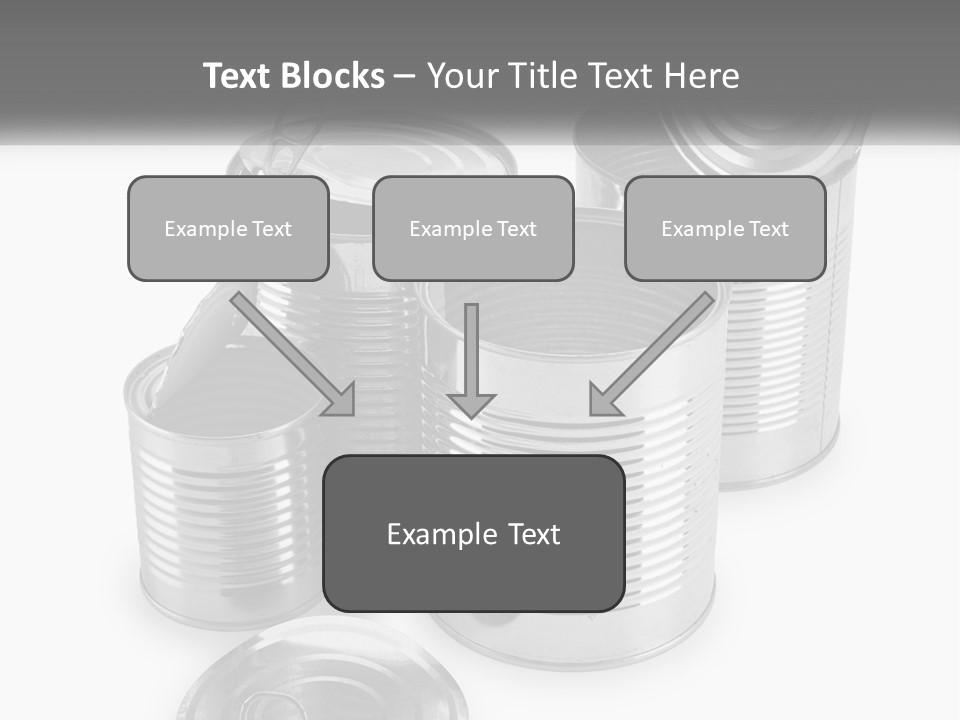 A Group Of Tin Cans On A White Background PowerPoint Template