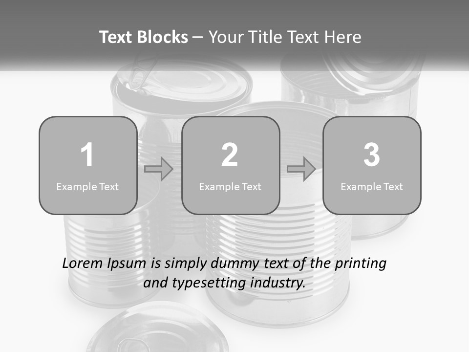 A Group Of Tin Cans On A White Background PowerPoint Template