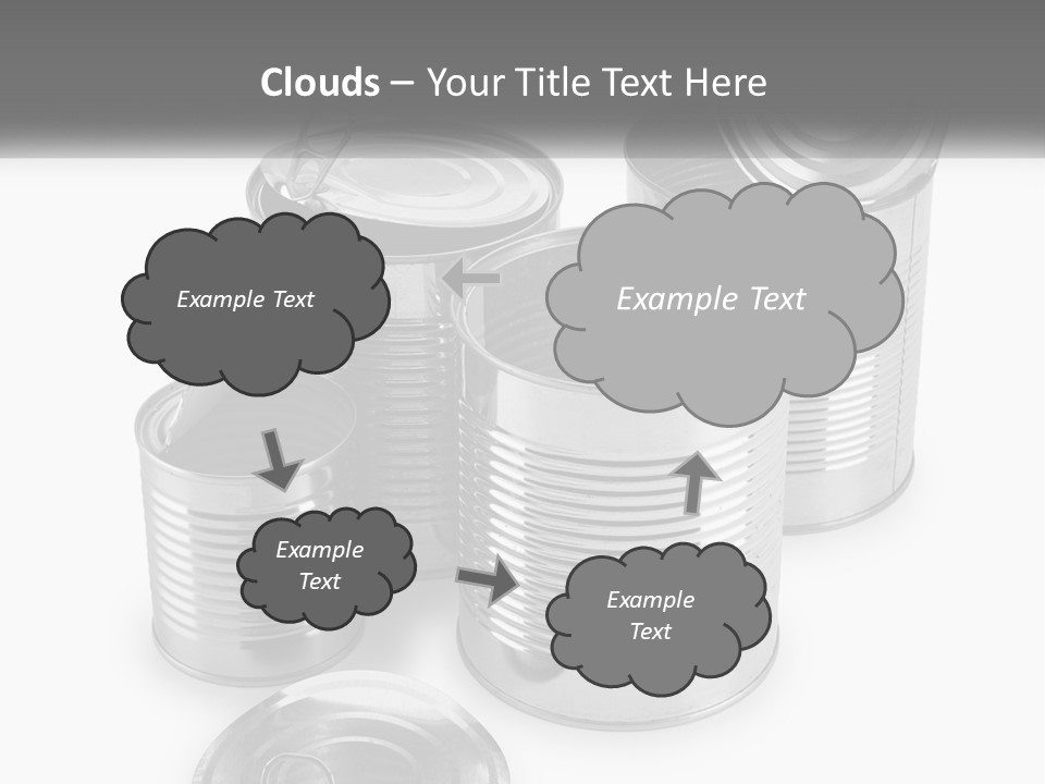 A Group Of Tin Cans On A White Background PowerPoint Template