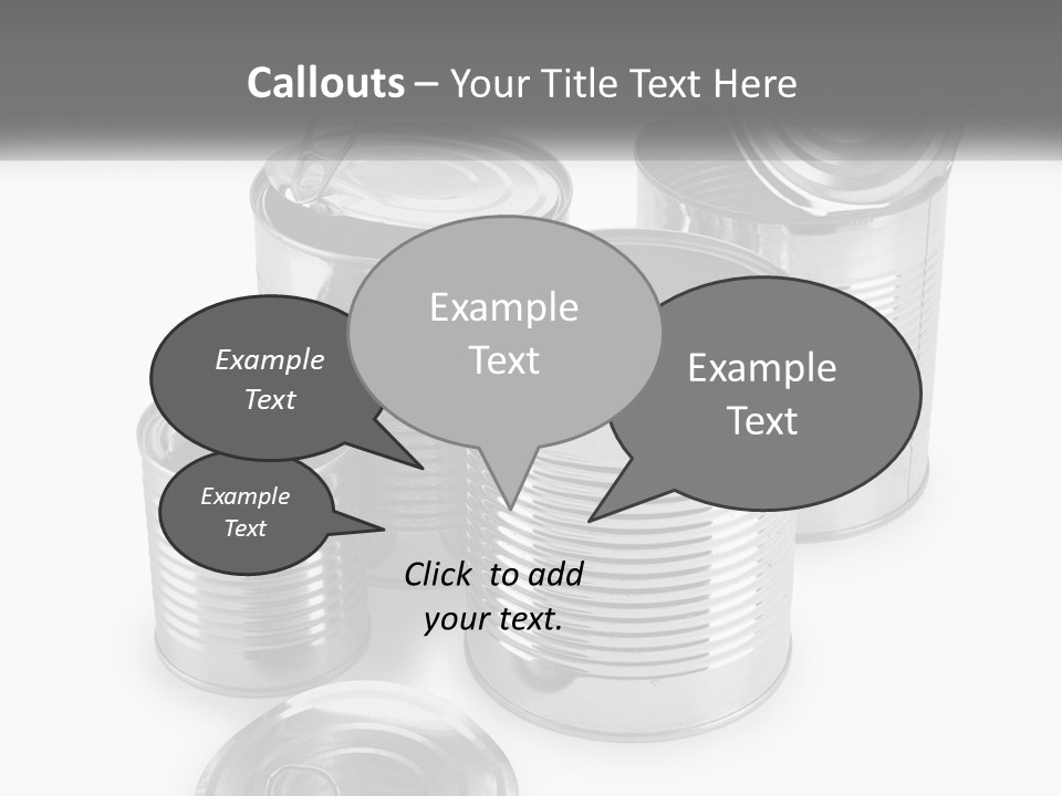 A Group Of Tin Cans On A White Background PowerPoint Template