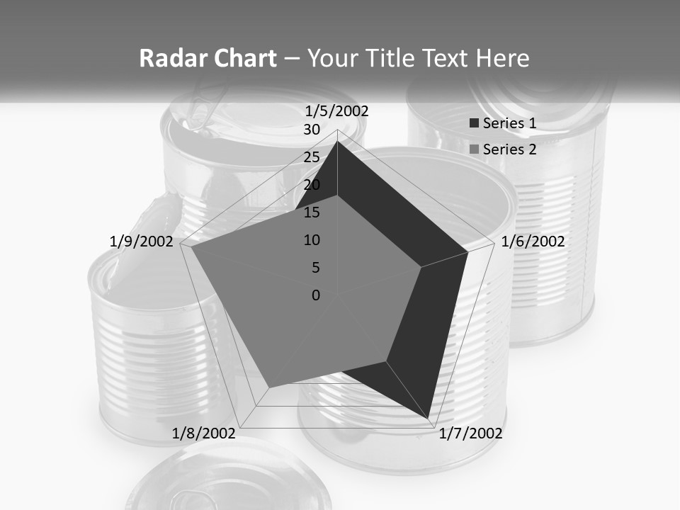 A Group Of Tin Cans On A White Background PowerPoint Template