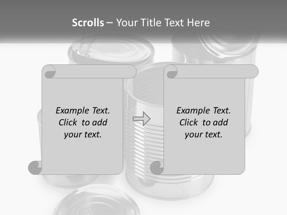 A Group Of Tin Cans On A White Background PowerPoint Template