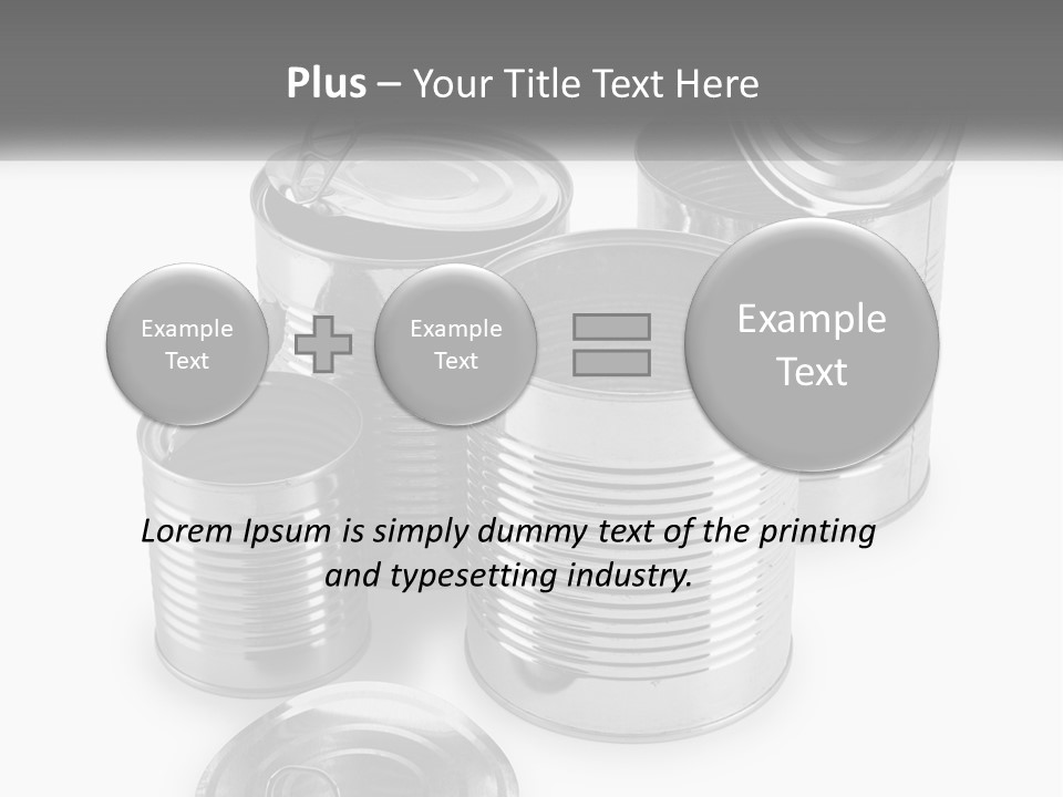 A Group Of Tin Cans On A White Background PowerPoint Template