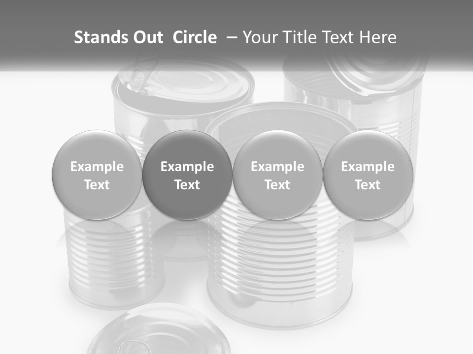 A Group Of Tin Cans On A White Background PowerPoint Template