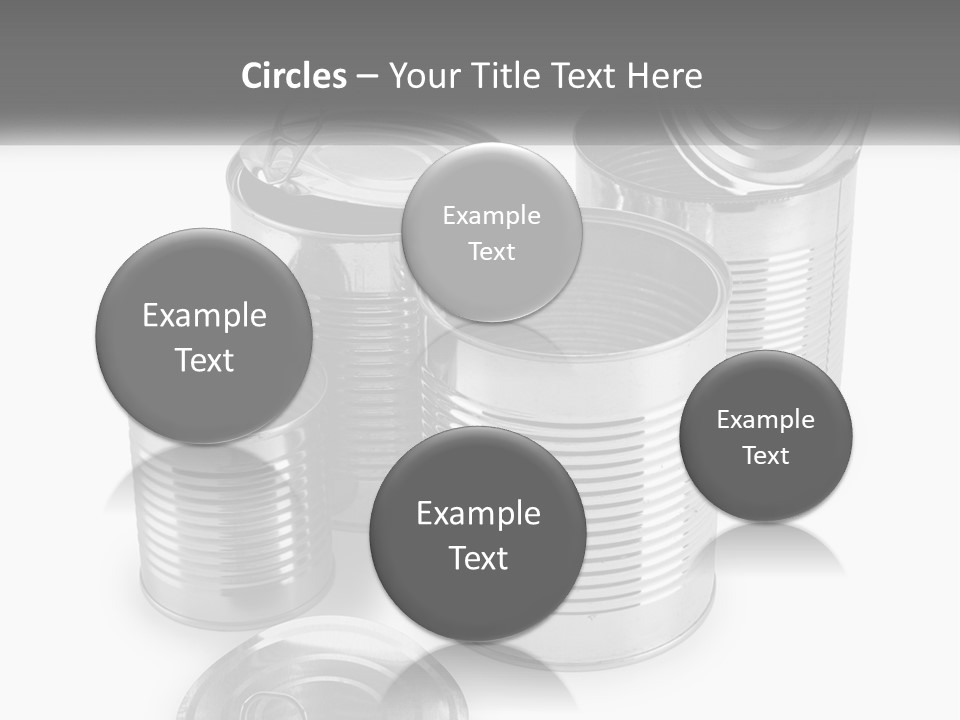 A Group Of Tin Cans On A White Background PowerPoint Template