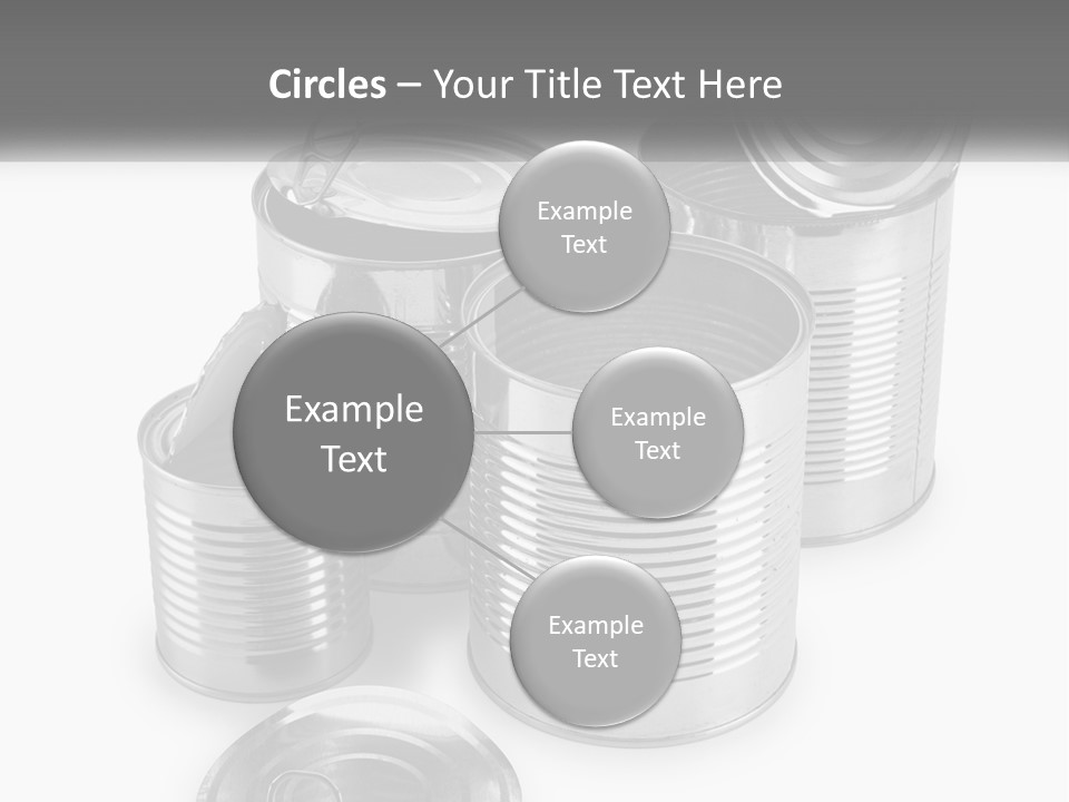 A Group Of Tin Cans On A White Background PowerPoint Template