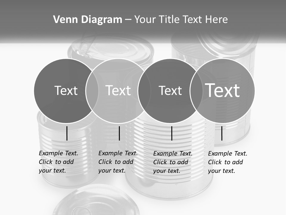 A Group Of Tin Cans On A White Background PowerPoint Template