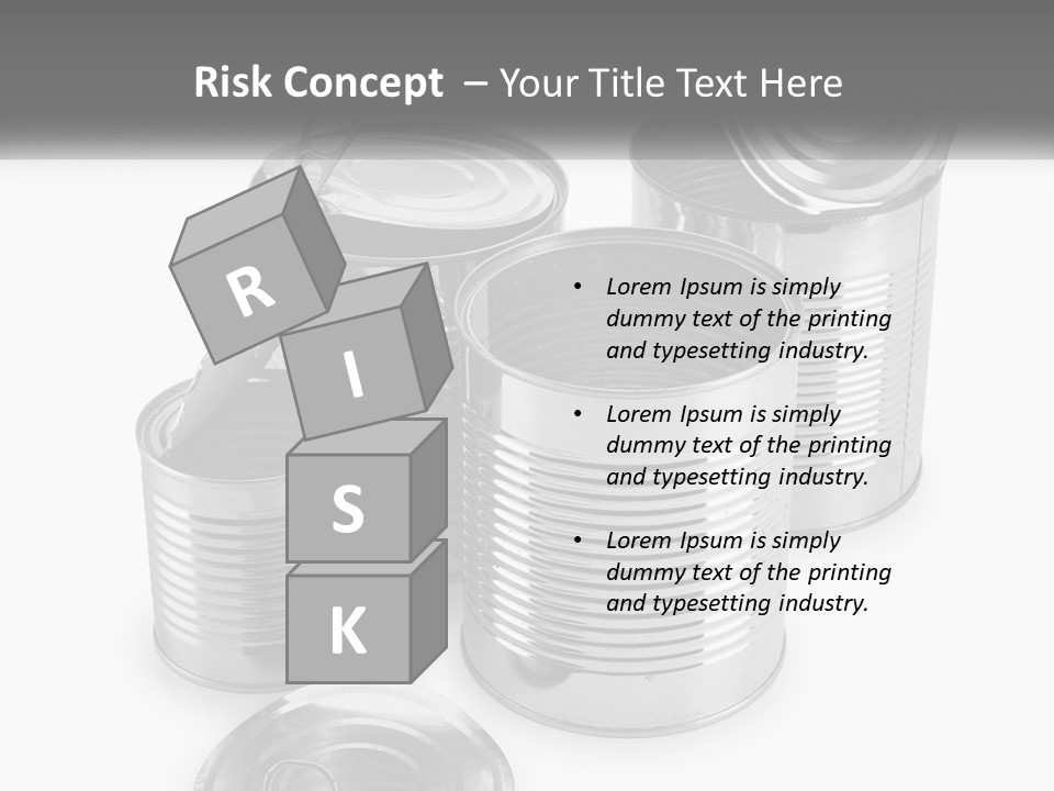 A Group Of Tin Cans On A White Background PowerPoint Template