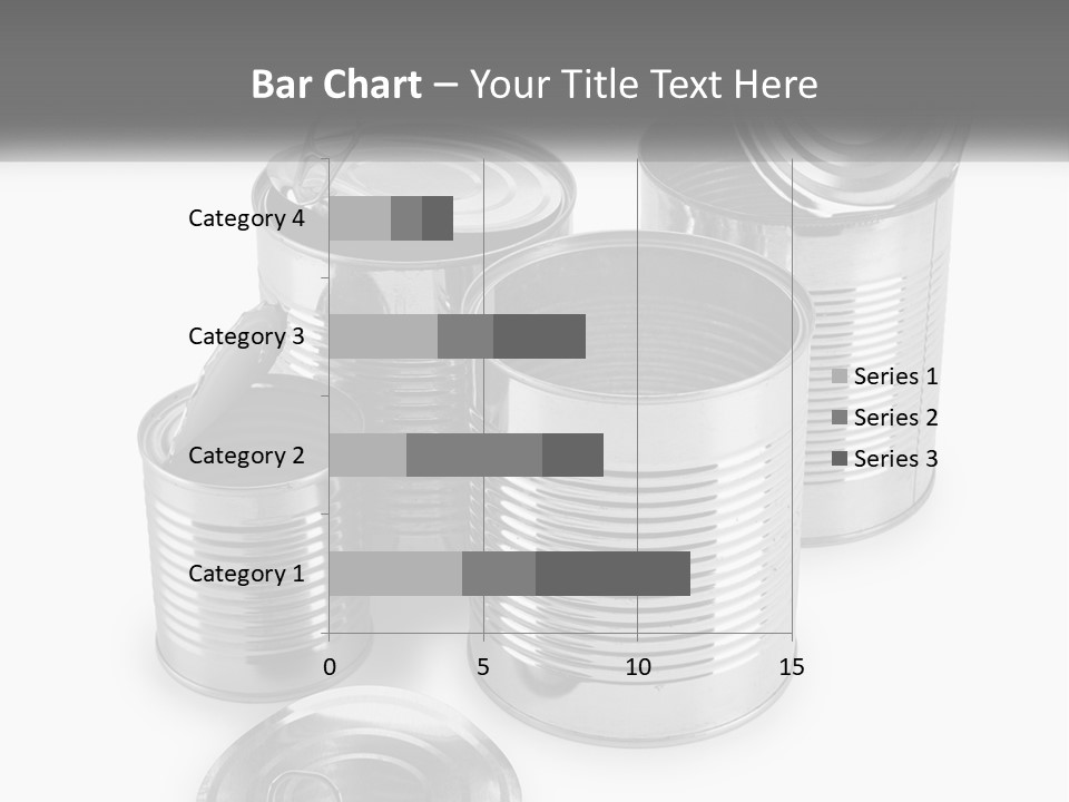 A Group Of Tin Cans On A White Background PowerPoint Template