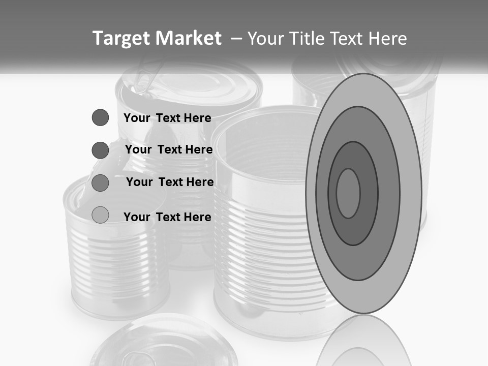 A Group Of Tin Cans On A White Background PowerPoint Template