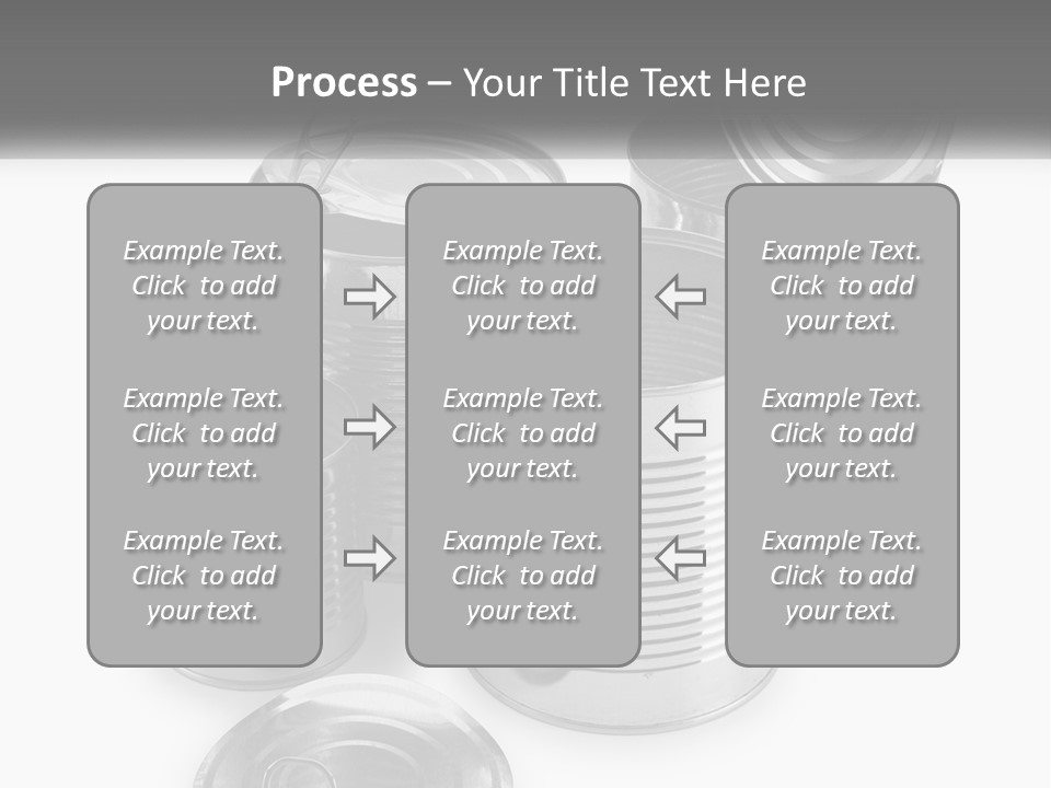 A Group Of Tin Cans On A White Background PowerPoint Template