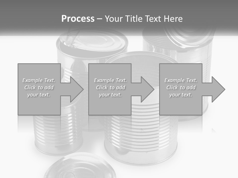 A Group Of Tin Cans On A White Background PowerPoint Template