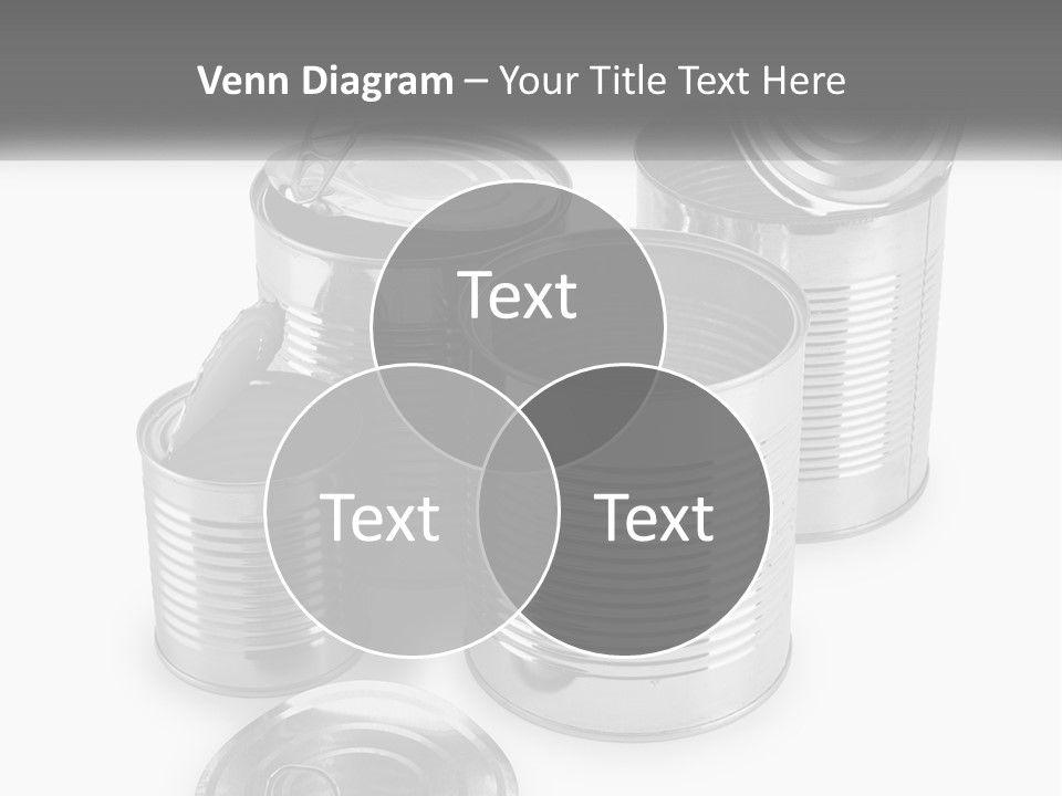 A Group Of Tin Cans On A White Background PowerPoint Template