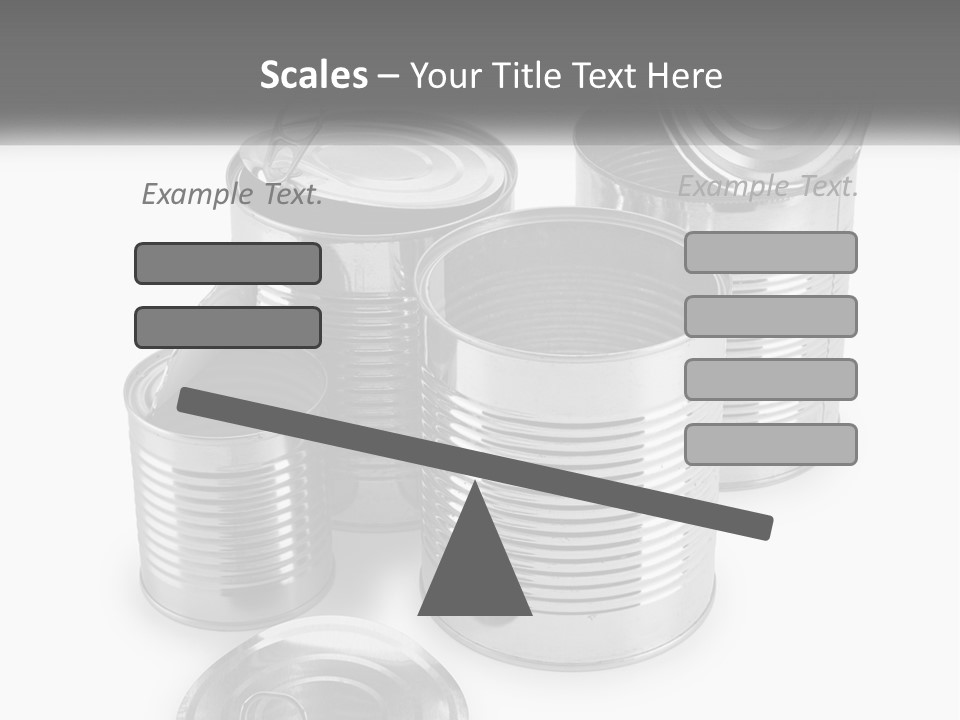 A Group Of Tin Cans On A White Background PowerPoint Template