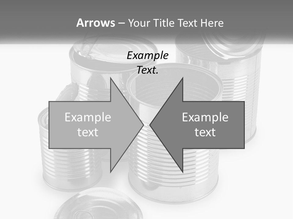 A Group Of Tin Cans On A White Background PowerPoint Template