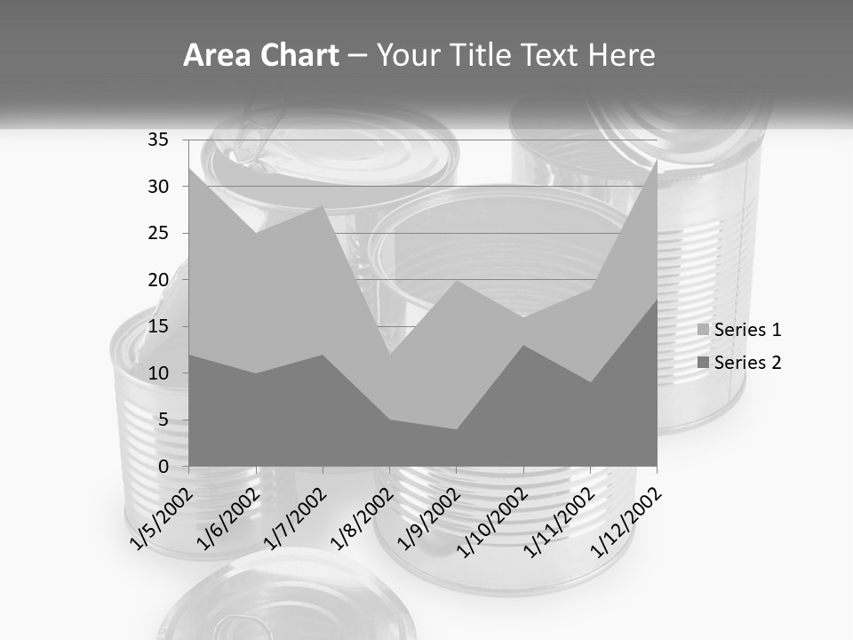 A Group Of Tin Cans On A White Background PowerPoint Template
