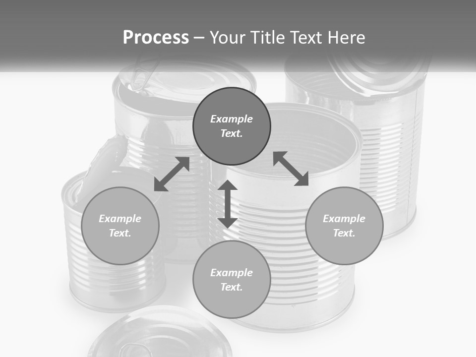 A Group Of Tin Cans On A White Background PowerPoint Template