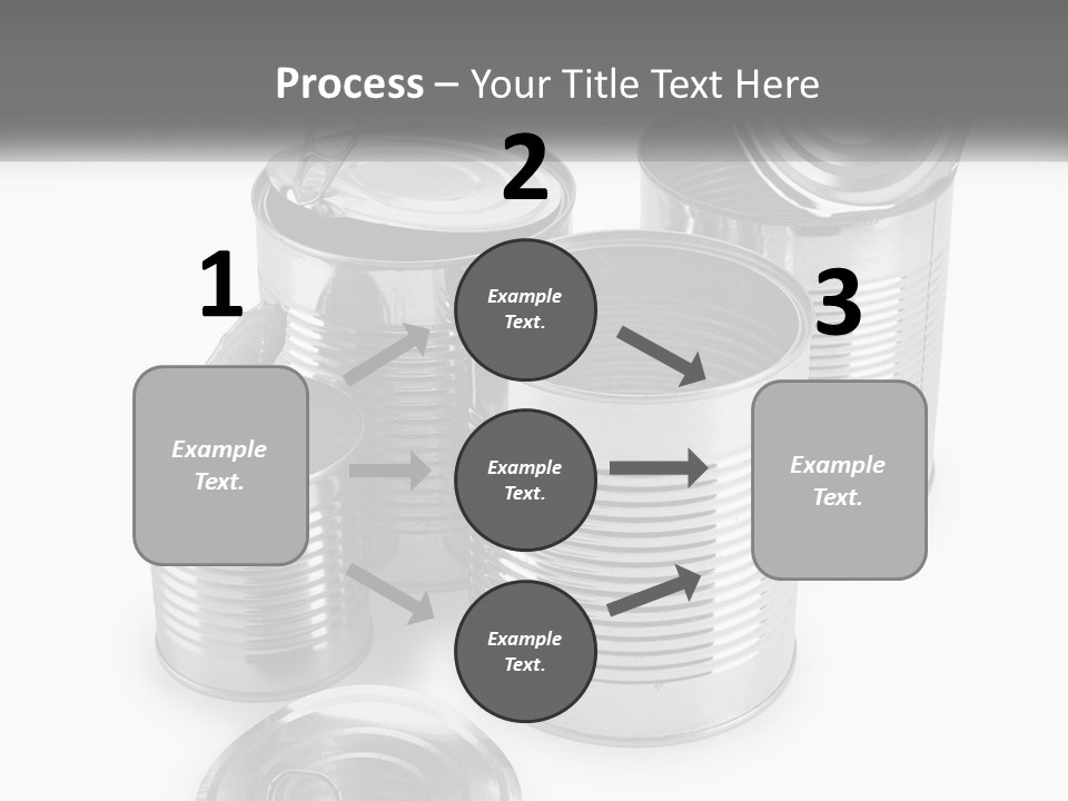 A Group Of Tin Cans On A White Background PowerPoint Template