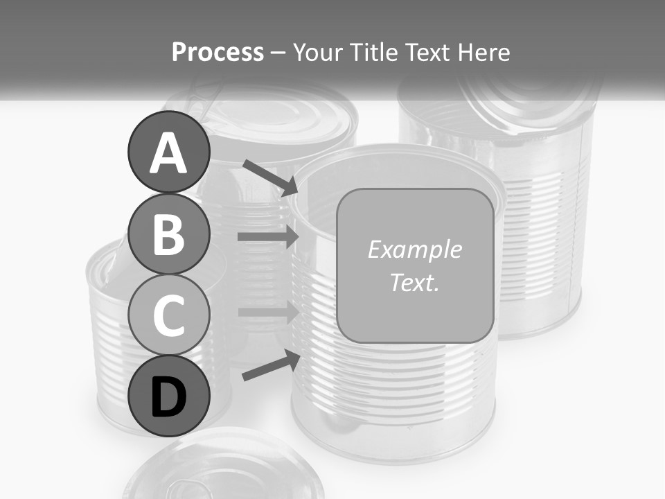 A Group Of Tin Cans On A White Background PowerPoint Template