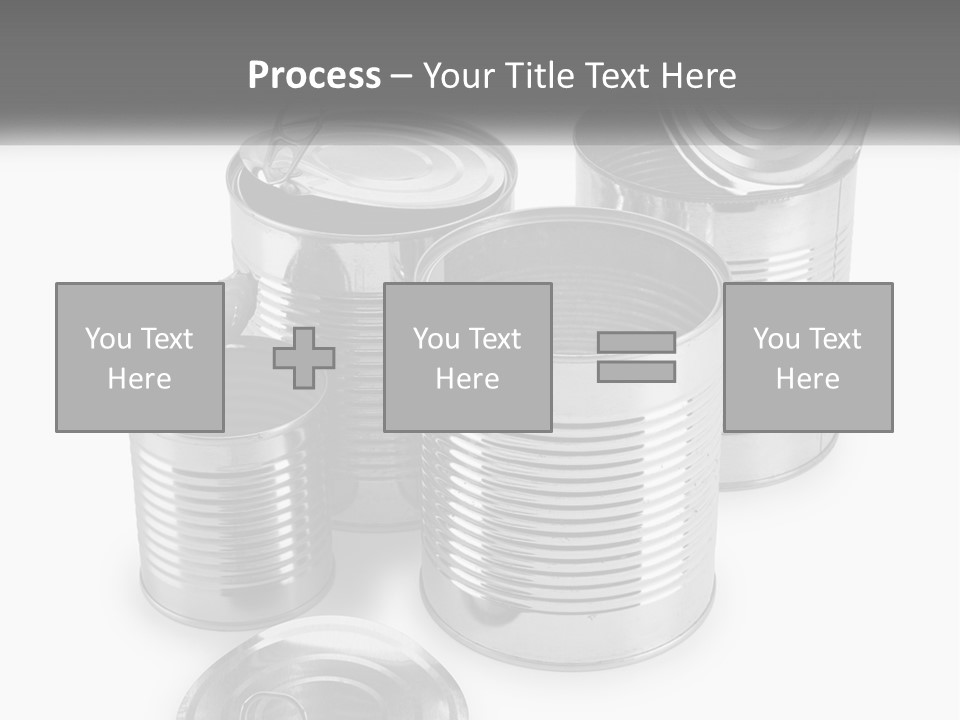 A Group Of Tin Cans On A White Background PowerPoint Template
