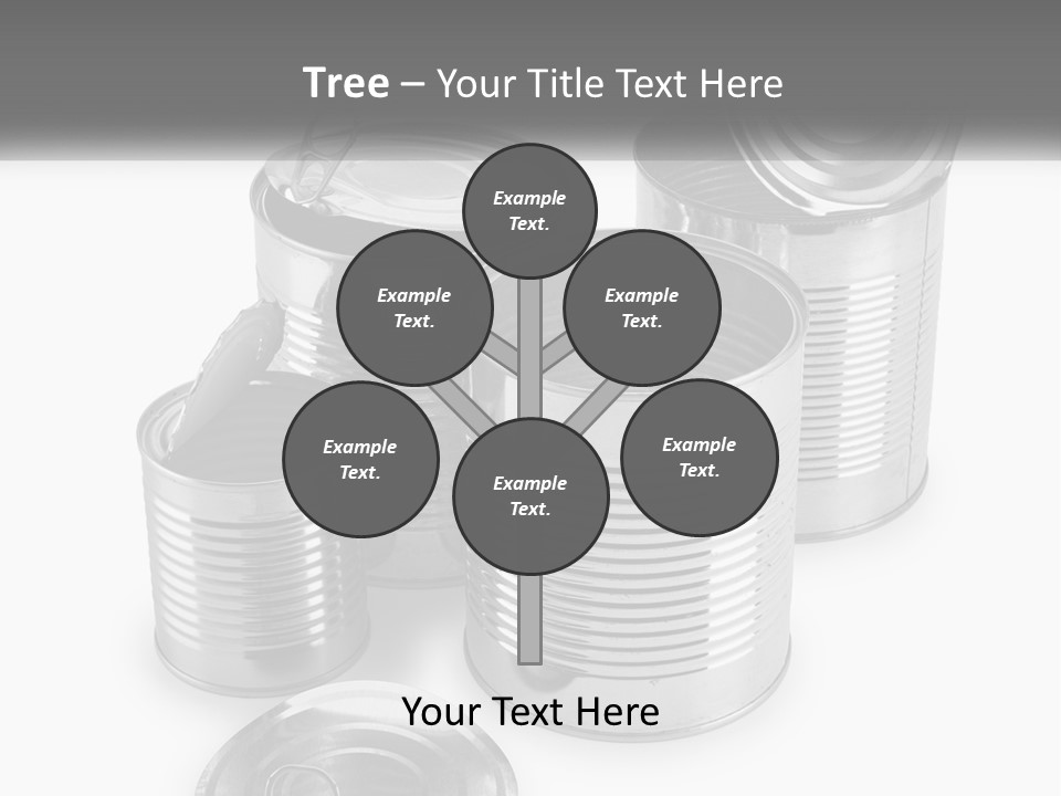 A Group Of Tin Cans On A White Background PowerPoint Template