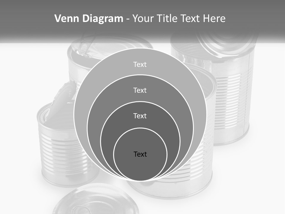 A Group Of Tin Cans On A White Background PowerPoint Template