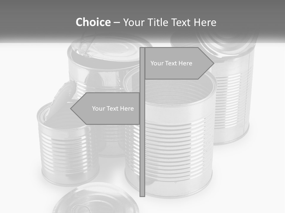 A Group Of Tin Cans On A White Background PowerPoint Template