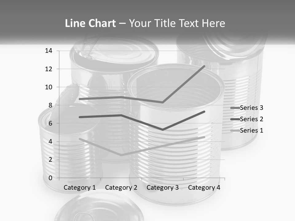 A Group Of Tin Cans On A White Background PowerPoint Template