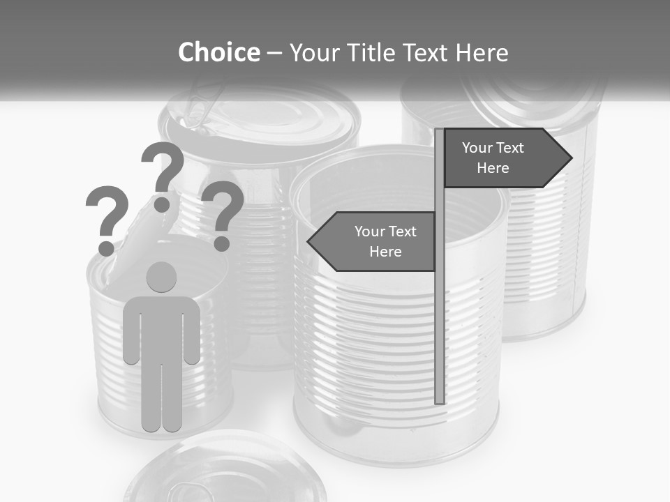 A Group Of Tin Cans On A White Background PowerPoint Template