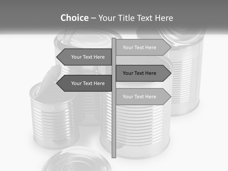 A Group Of Tin Cans On A White Background PowerPoint Template